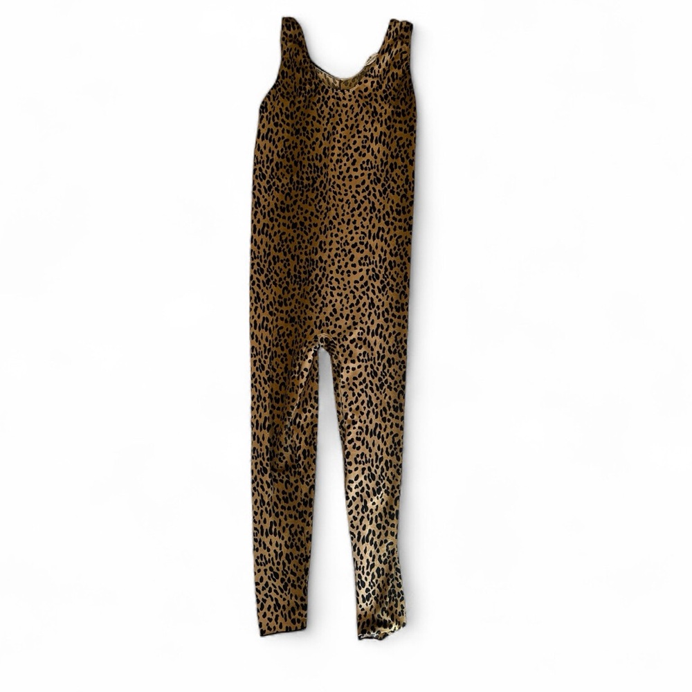 Vintage 1980s leopard jumpsuit w/stirrups